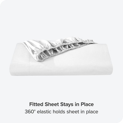 Organic Cotton Twin White Percale Fitted Sheet Set