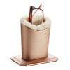 Juvale 2 Pack Eyeglass Holder Stand, Plush Lined Bedside Glasses Holder for Nightstand, Silver and Pink, 4.5 x 5 In - 4 of 4