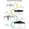 Pop Up Canopy Tent Heavy-Duty 210D Oxford Fabric Includes Roller Bag and 6 Sandbags, UV Protection for Beach and Party - 2 of 4