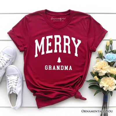 Merry Grandma Retro Christmas T-Shirt, Matching Family Holiday Tee | OrnamentallyYou