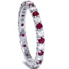 Pompeii3 1 1/2ct Garnet Diamond Eternity Ring 14k White Gold - 2 of 4