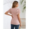 Coolmee Women's Maternity Shirts Nursing Tops Flying Short Sleeve Breastfeeding Tees Lightweight Side Ruched Pregnancy Clothes L Pink Printing - 4 of 4