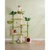 Feandrea XL Cat Tree, 68.1-Inch Tall Cat Tower, Multi-Level Plush Cat Condo with Artificial Leaves, 3 Scratching Posts, Grass Green and Camel Brown - 3 of 4