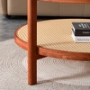 Syemin Round End Table Set Two Layer Coffee Table with Tempered Glass Top for Modern Living Room, Brown, 34.64"*34.64"*17.71" - 4 of 4