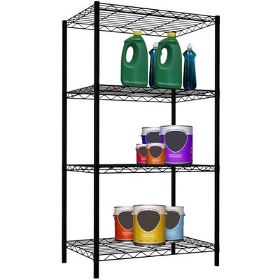 Home Basics 4 Tier Steel Wire Shelf, Black