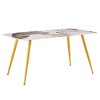 NicBex Dining Room Table for 4 Morden 62.2" Dining Table Counter Height Table with Metal Legs for Kitchens and Dining Room, Gold - 4 of 4
