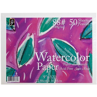 Jack Richeson Watercolor Paper, 9 x 12 Inches, 88 lb, White, 50 Sheets