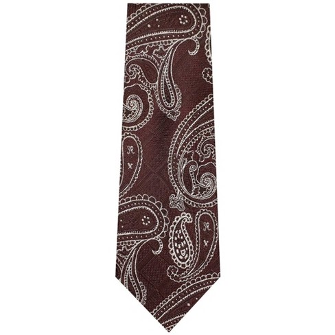 TheDapperTie Men's Burgundy And White Paisley Necktie with Hanky - image 1 of 3