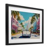Stupell Industries Classic Car in Tropical Town Framed Print Under Glass Art, Black, 23" x 17" - 2 of 4
