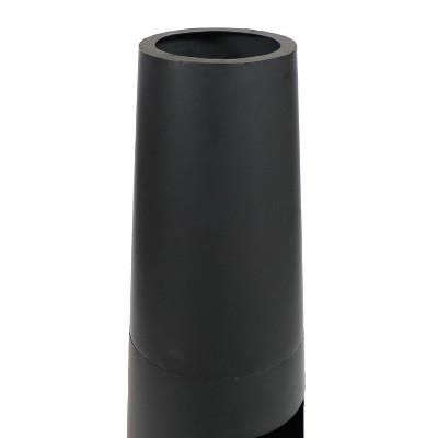 49-Inch Black Steel Wood-Burning Chiminea with Log Storage