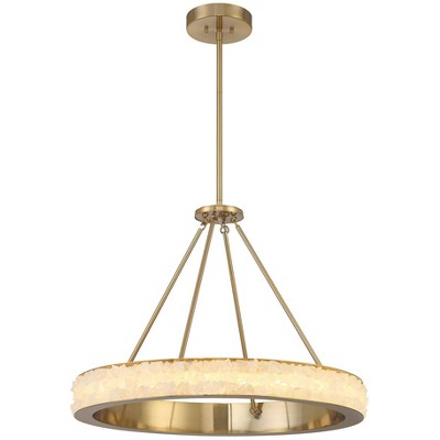 Minka Lavery Divinely 29" Wide Celeste Brass Ring LED Pendant Light