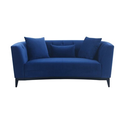 Melange Velvet Loveseat Blue - Armen Living