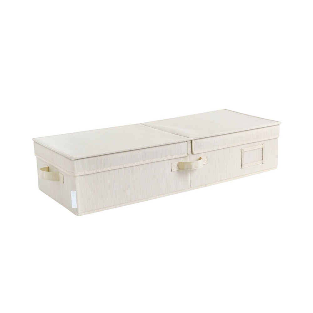 Photos - Clothes Drawer Organiser WeThinkStorage Folding Fabric Under Bed Organizer with Double Open Lid Ivory