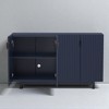 Fluted 4-Door Buffet Cabinet with Adjustable Shelves, Retro Sideboard Storage Cabinet with Soft-Closing Hinges and Cable Holes for Dining Room - 4 of 4