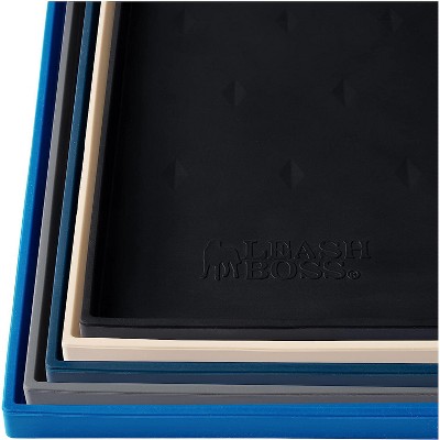Leashboss Black Silicone Dog Food Mat with Tall Lip