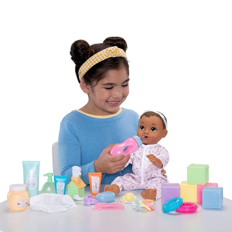 Perfectly Cute 24pc Baby Doll Deluxe Play and Care Set - Dark Brown Hair, 3 of 7