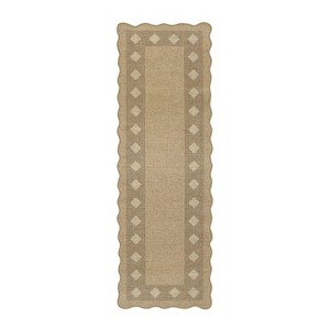 Lahome Diamond Double Frame Diagonal Faux Jute Rectangular Indoor Outdoor Area Rug - 1 of 4