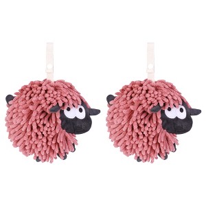 REGALWOVEN Cute Sheep Shape Chenille Soft Absorbent Hand Towels 2 Pcs - 1 of 4