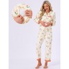 INSPIRE CHIC Women's Nursing Pajama Set Floral Leopard Long Sleeve Top with Pant Postpartum Breastfeeding Loungewear - 2 of 4