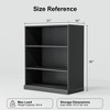 31" Black Doorless Wood Grain Decorative Storage Cabinet, for Bedroom, Living Room - 3 of 3