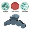 Unique Bargains Women's Plastic Hair Claws Hair Barrettes Gray Blue Lake Blue Deep Pink 3.94''x1.54''x1.77'' 3 Pcs - 3 of 4