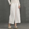 ECUPPER Womens Linen Cropped Pants Loose Casual Capri Cotton Wide Leg Plus Size Elastic Waist with Drawstring Trouses - 3 of 4