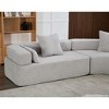 3 Piece Curved Modular Sectional Sofa, Oversized 4-Seater Upholstered Couch w/ Plush Boucle Fabric, Easy Assembly, Free Combination - 4 of 4