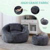 Sapphtopaz Modern Chenille Bean Bag Chair with Ottoman&Pillow Comfy Cloud Couch for Adults with Pumpkin Shape Lazy Sofa for Living Room,Bedroom - 2 of 4