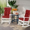 Aoodor Outdoor Tufted Back Cushions Patio Replacement Chair Cushion with Ties, Water and Fade Resistant for All Weather, Set of 2 - 2 of 4
