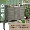 Whisen 47.5" Wicker Outdoor Storage Cabinet with Tempered Glass Desktop, Rattan Bar Table with Adjustable Shelf - 3 of 4