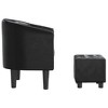 VidaXL Tub Chair Black Faux Leather Upholstered Accent Chair with Padded Armrests - Single Seater - 4 of 4