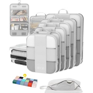 10 Set Compression Packing Cubes Travel Essentials,Compressible Expandable Packing Cubes Suitcase - 1 of 4