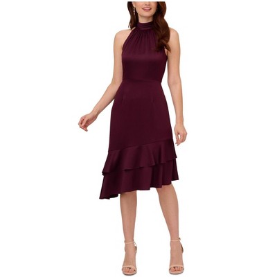 Adrianna Papell Womens Asymmetrical Midi Dress