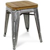 HomeRoots 18 " Wood Brown And Gray Steel Backless Bar Chair - 4 of 4
