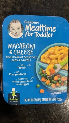 Gerber Lil' Entrees Macaroni & Cheese With Seasoned Peas And Carrots -  6.6oz : Target