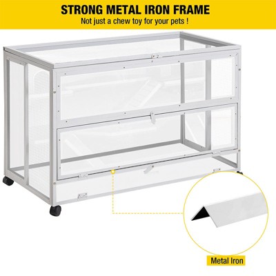 Large Black and Gray Wooden Hamster Cage with Metal Frame