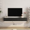 KTMB 67" Floating TV Stand with Power Outlets, Wall Mounted Media Console Shelf with Doors, Entertainment Center for Under TV Storage, for Living Room - 2 of 4