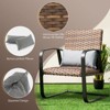 Tangkula Set of 3 Rattan Furniture Bistro Set C-Spring Chair Padded Seat Patio - image 3 of 4