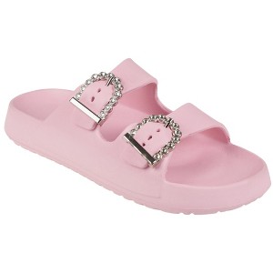 FOAMWALK Womens' Sandals - Comfortable Double Buckle Beach Slides, Everyday Women's Slide Sandals - 1 of 4