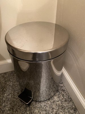 3 l/ 0.8 Gal. Soft Close Small Round Metal Bath Floor Step Trash