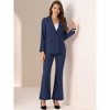Allegra K Women's Business Work Notched Lapel Blazer and Long Pants 2 Pieces Suit Set - 4 of 4