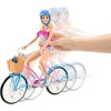 Barbie Doll & Bike Set with Accessories, Blonde in Rainbow Romper with Pink & Blue Bicycle, Helmet, Basket & Water Bottle - 2 of 4