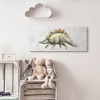 Stupell Industries Walking Stegosaurus Green Dinosaur Playful Reptile Gallery Wrapped Canvas Wall Art, 13 x 30 - 2 of 4