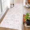 Coucheta Vintage Washable Area Rug, Low Pile Carpet, Non-Slip Rubber Backing, Soft Distressed Flower Accent Rug for Living Room, Bedroom, Office - 3 of 4