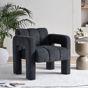 31"Wide Accent Chair Mid-Century Modern Boucle Armchair Upholstered Side Arm Chair Single Sofa Lounge Seat For Living Room,Bedroom-Cuddlewood - 1 of 4