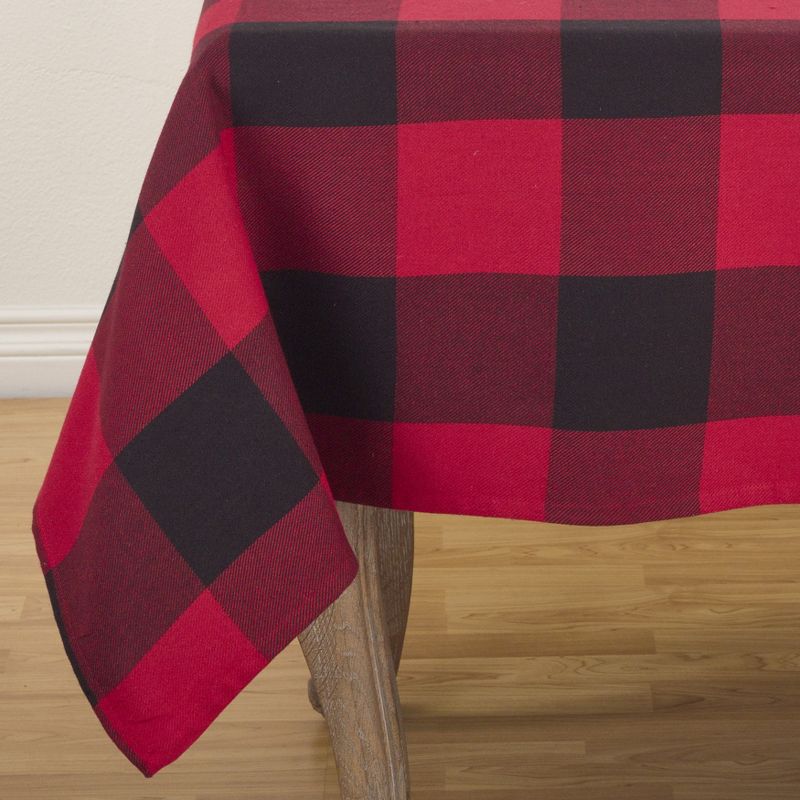 Saro Lifestyle Classic Buffalo Plaid Check Design Cotton Tablecloth, 3 of 5
