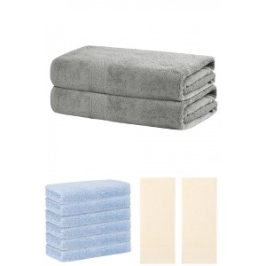 REGALWOVEN Striped Soft Absorbent Bathroom Cotton Towel Set 3 Pcs - 1 of 4