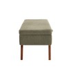 CAVINAS Plush Storage Ottoman Bench with Solid Wood Legs,Footstool with Hidden Compartment,Storage Bench for Living Room,Bedroom - 2 of 4