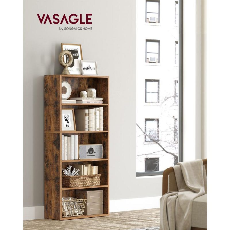 VASAGLE Bookshelf, 23.6 Inches Wide, 5-Tier Open Bookcase with Adjustable Storage Shelves, Floor Standing Unit, 2 of 6