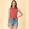 Allegra K Women's Single Breasted Casual Office Sleeveless Shirt - 3 of 4